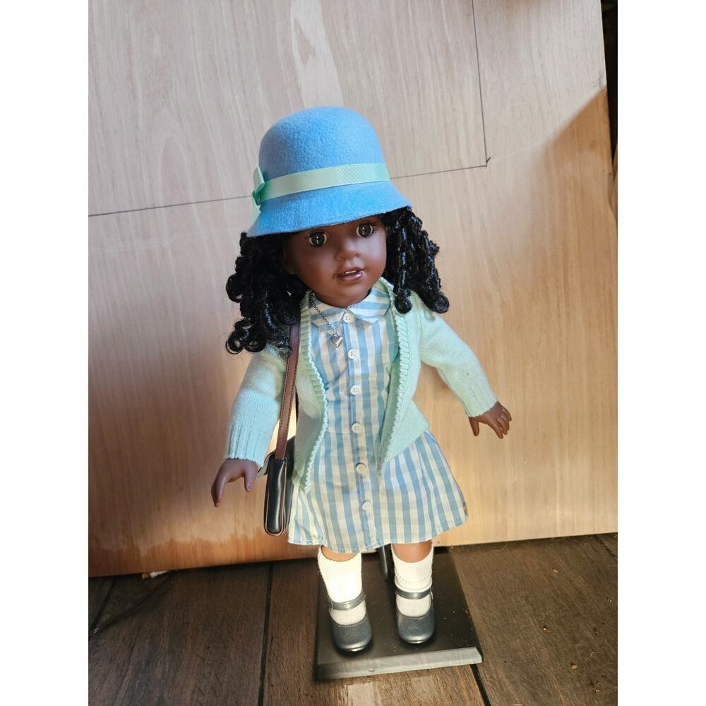 American Girl Claudie Doll COMPLETE Meet Outfit Hat Book Purse + Accessories Exc